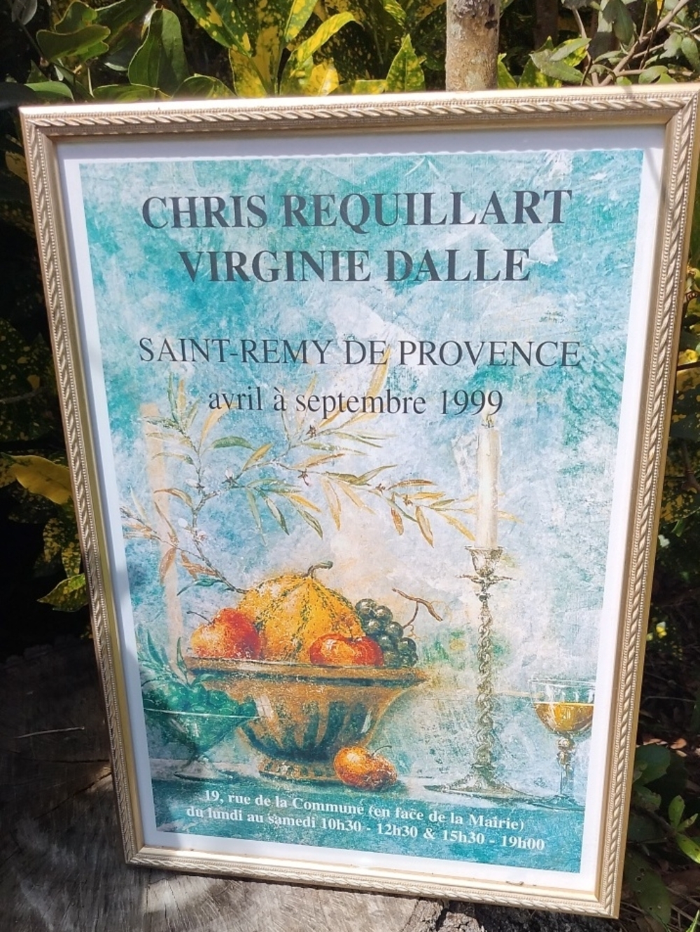 Chris Requillart Provence 1999 Poster Framed Home Art Print - Teal Blue